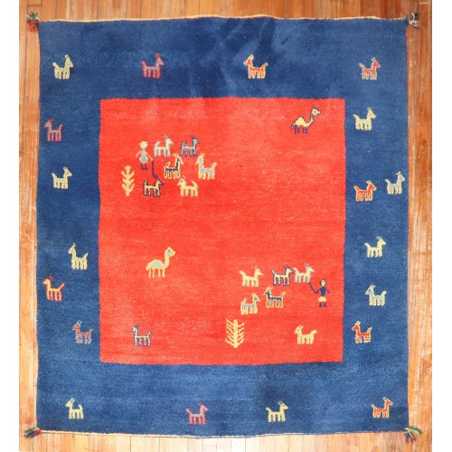 Modern Folk Art Gabbeh Rug No. j3757