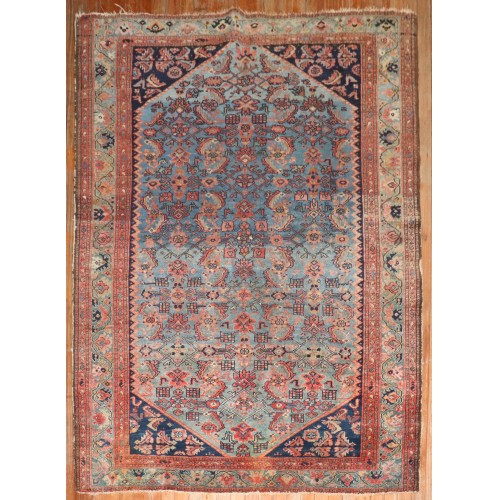 Antique Distressed Aqua Blue Malayer No. j3758