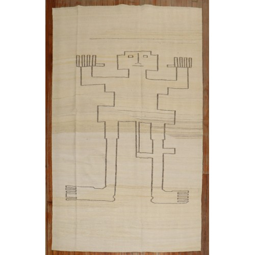 Contemporary Human Figure Persian Kilim No. j3783