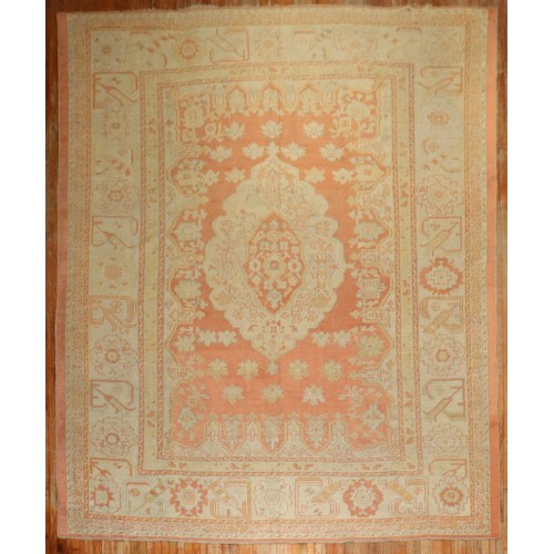 Orange Ivory Antique Turkish Oushak No. j3796