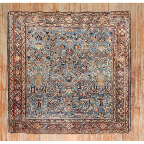 Blue Square Sarouk Farahan Small Rug No. j3846