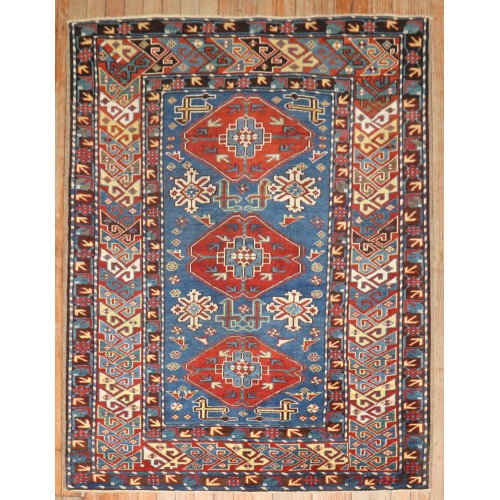 Blue Geometric Antique Shirvan Rug No. j3867