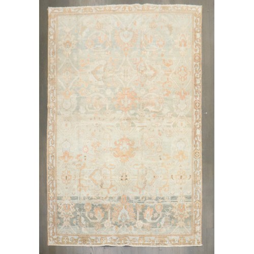 Abrashed Soft Peach Green Malayer Rug No. j4045