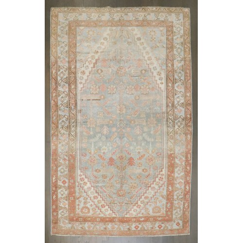 Soft Blue Rust Malayer Accent Rug No. j4127