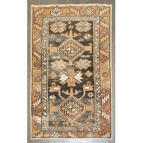 Brown Small Antique Heriz Rug No. j4410