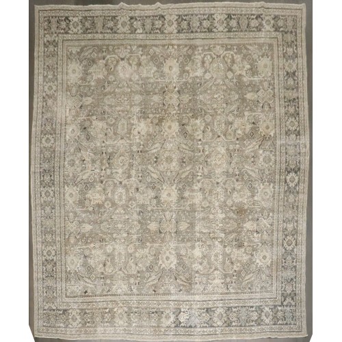 Brown Gray Large Square Antique Persian Mahal No. j4429