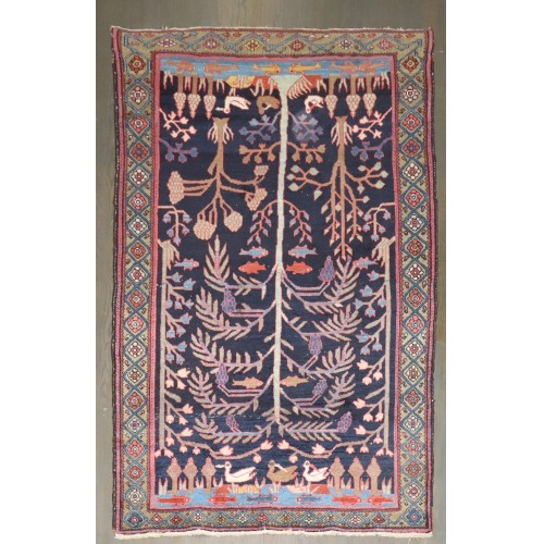 Harmonious Persian Hamadan Pictorial Paradise Rug No. j4484
