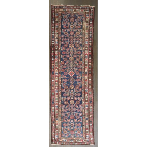 Navy Worn Persian Runner No. j4485