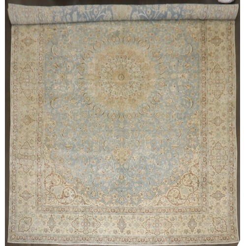Light Blue Yellow Oversize Nain Rug No. j4501