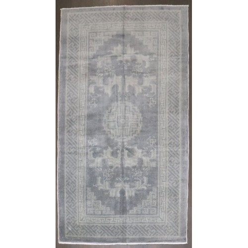 Chinese Misty Blue Gray Rug No. j4550