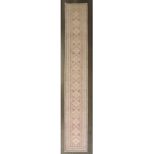 Soft  Pink Vintage East Turkestan Samarkand Long Runner No. j4562