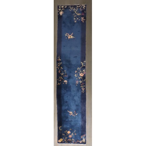 Navy Chinese Art Deco Long Runner No. j4569