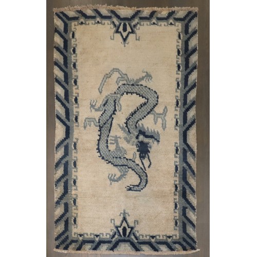 Antique Dragon Mongolian Rug No. j4587