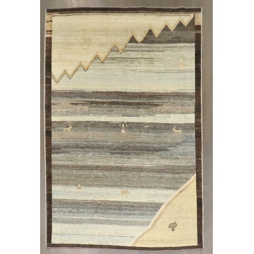 Modern Persian Gabbeh Rug No. j4661