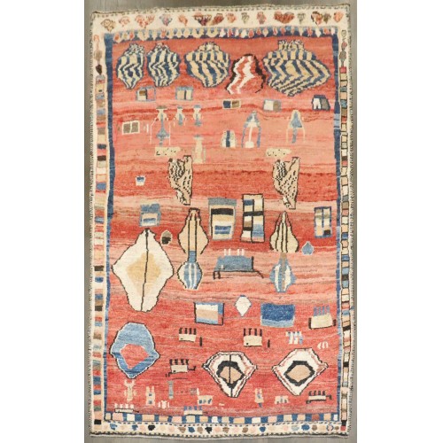 Abstract Persian Antique Gabbeh Rug No. j4665