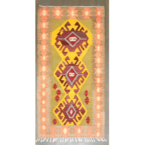 Green Small Turkish Kilim No. j4666