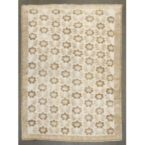 Neutral Floral Color Turkish Kars Small Rug No. j4684