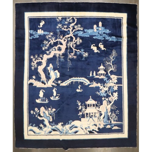 Vintage Peking Chinese Square Rug No. j4699