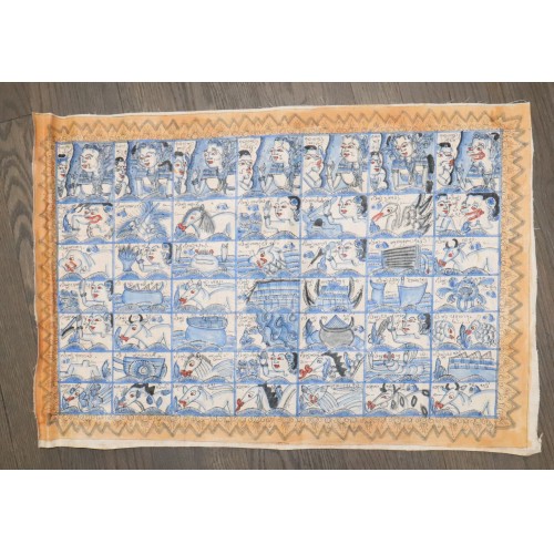 Burmese Hand painted Textile No. j4731