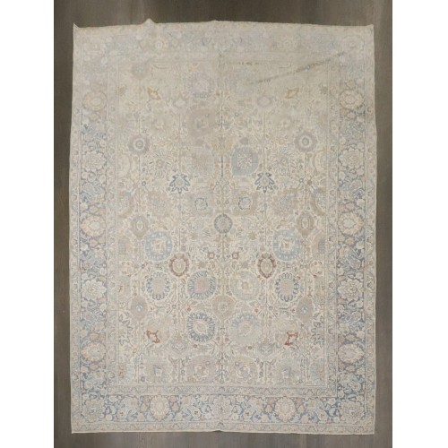 Ivory Antique Persian Tabriz Rug No. j4805