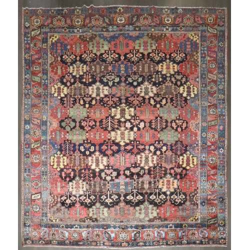 Persian Bakhtiari Geometric Design Large Square Room Size Rug No. j4871