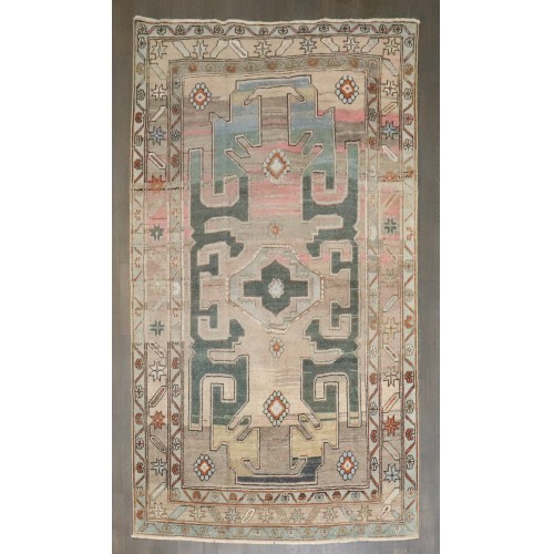 Quirky Vintage Persian Accent Rug No. j4916