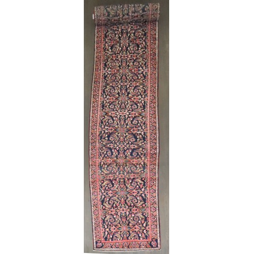 Navy Rare Persian Sarouk Wide Runner No. j4949
