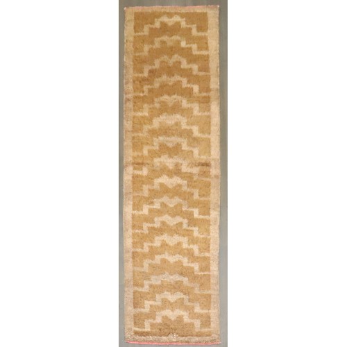 Brown Vintage Turkish Tulu Runner No. j4958