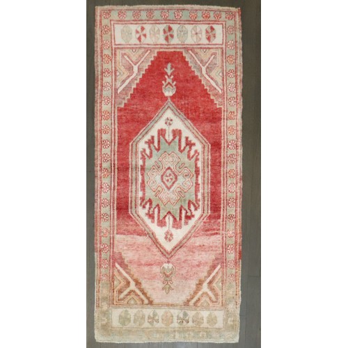Red Pink Turkish Anatolian Small Rug No. j4973