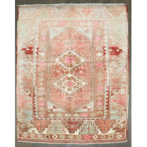 Turkish Anatolian Small Square Rug No. j4981
