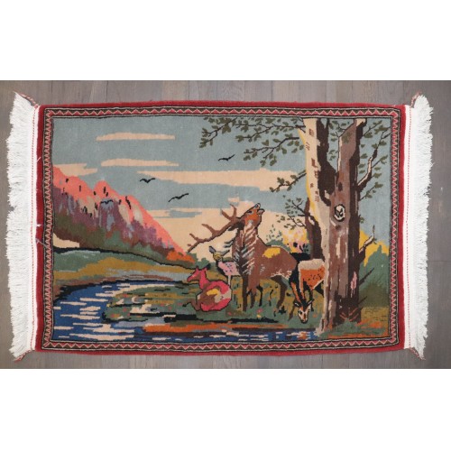 Kashan Mini Pictorial Rug No. j4984