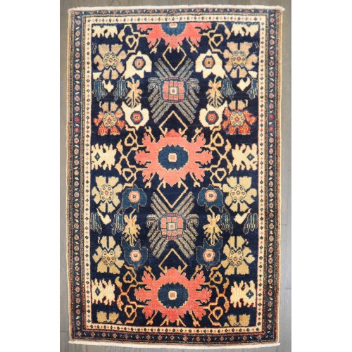 Navy Persian Senneh Small Rug No. j5049