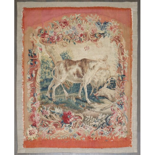 18th Century Aubusson Tapestry Fragment with Pastoral Goat No. j5116