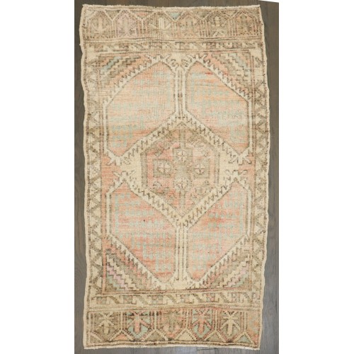 Peach Color Turkish Vintage Mini Rug No. j5128