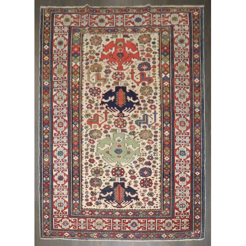 Ivory 19th Century Caucasian Rug No. j5245