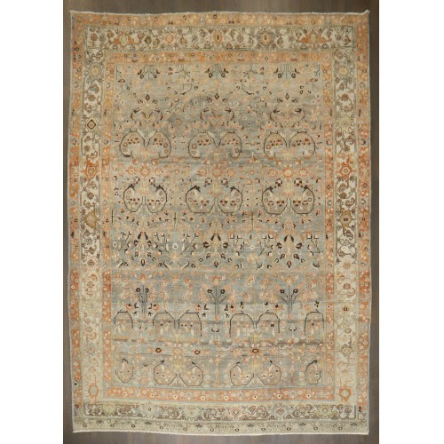 Spiral Motif Antique Persian Malayer Rug No. j5270