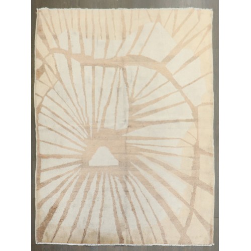 Abstract Turkish Deco Geometric Sunburst Rug No. j5306