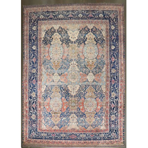 Rare Antique Dabir Kashan Vase Rug No. j5367
