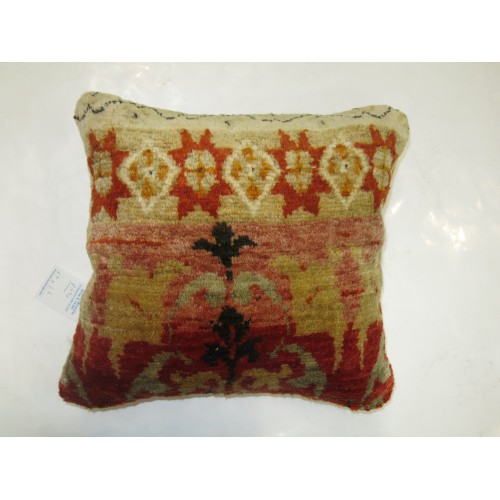 Red Ghiordes Rug Pillow No. p1170