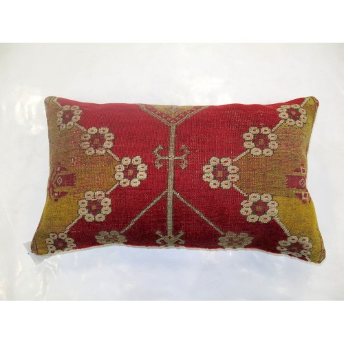 Large Turkish Red Rug Pillow No. p2611