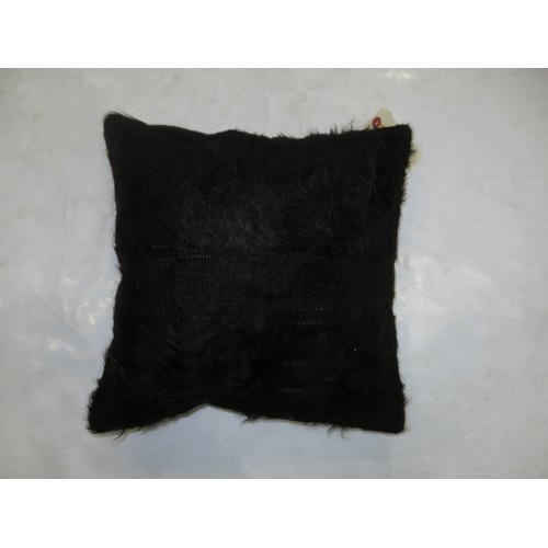 Black Mohair Rug Pillow No. p3331