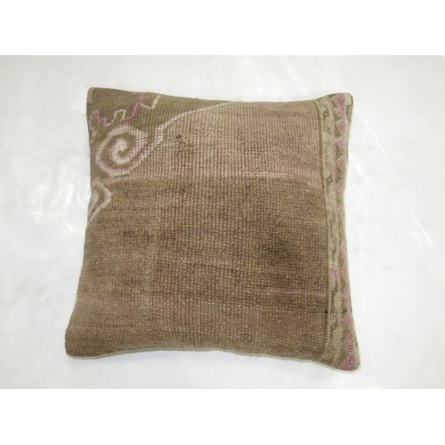 Brown and Pink Turkish Rug Pillow No. p3673