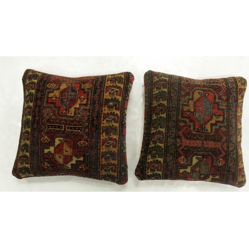 Pair of Persian Bidjar Rug Pillows No. p3827