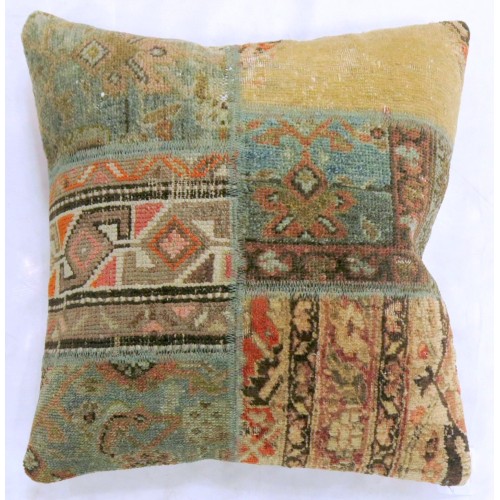 Antique Patchwork Rug Pillow No. p4183