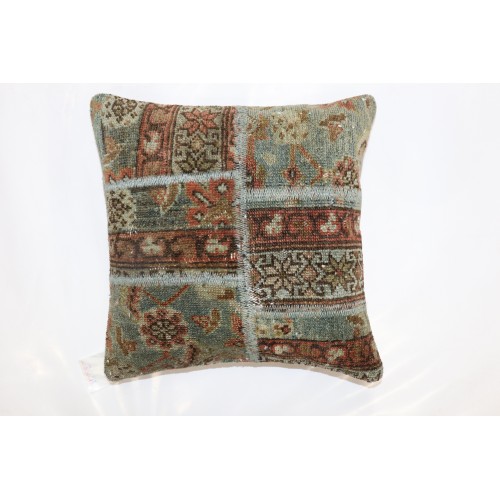 Blue Persian Patchwork Rug Pillow No. p4192