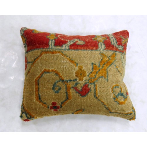 Antique Oushak Rug Pillow No. p4197