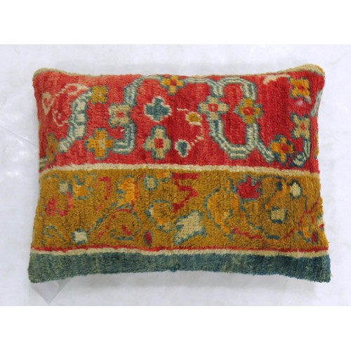 Antique Border Oushak Rug Pillow No. p4204