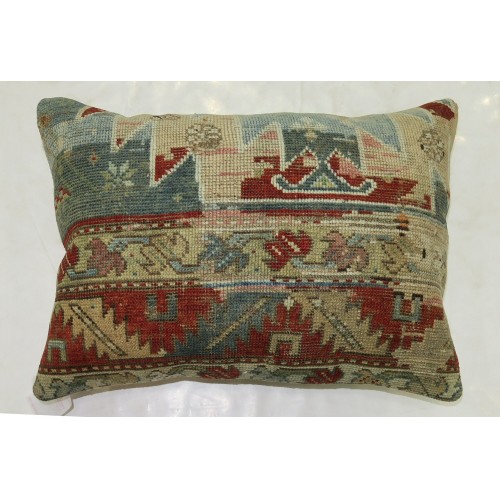 Blue Geometric Kazak Pillow No. p4259