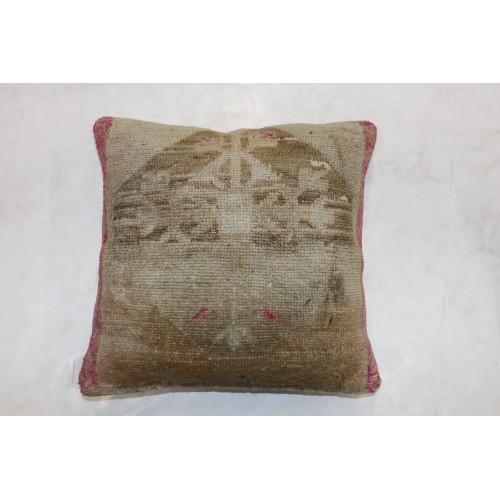 Neutral Turkish Oushak Rug Pillow No. p4347