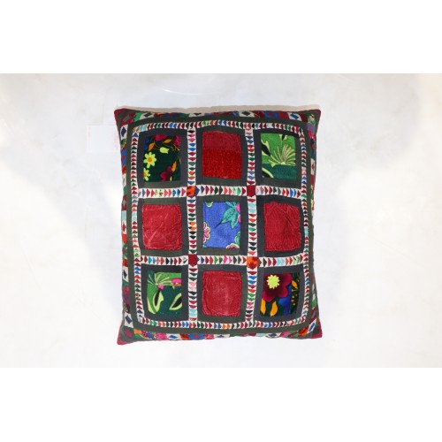 Botanical Suzani Textile Pillow No. p4491